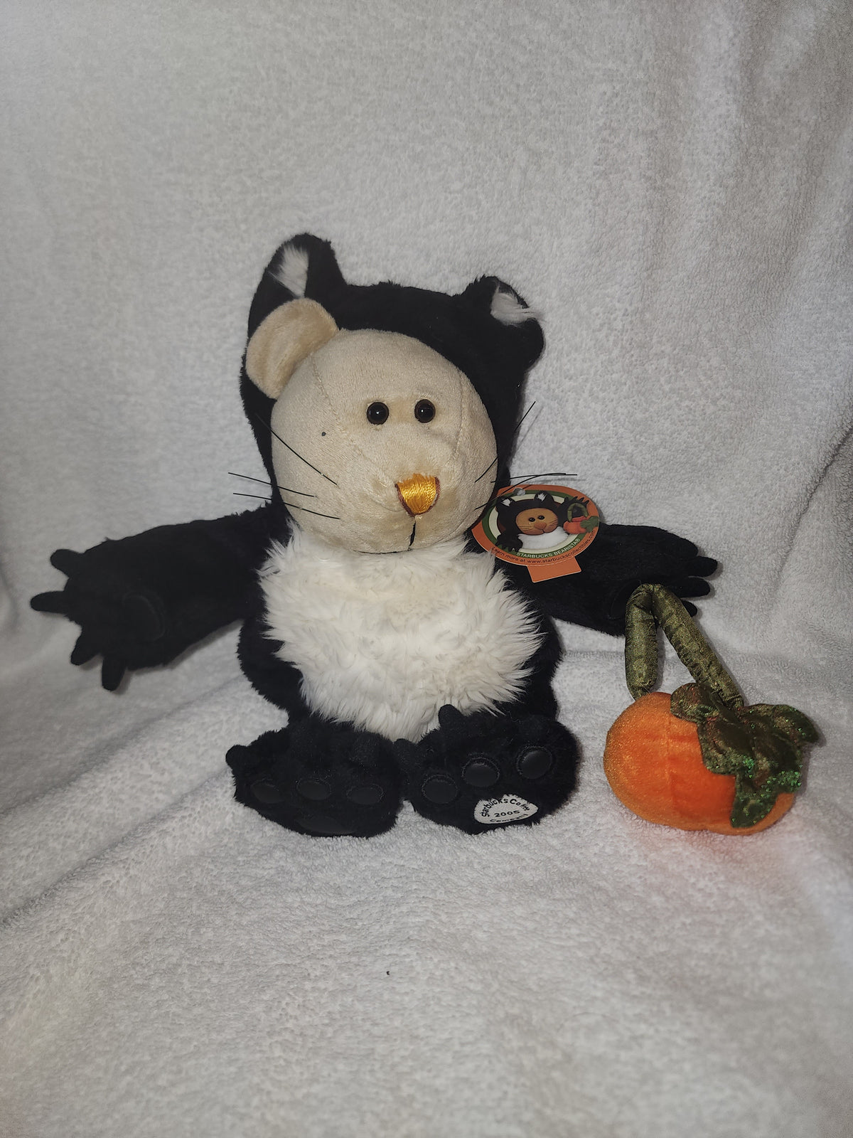 Starbucks Bearista Bear Plush Toy Black Cat Halloween 2005 Collectible - Image 1