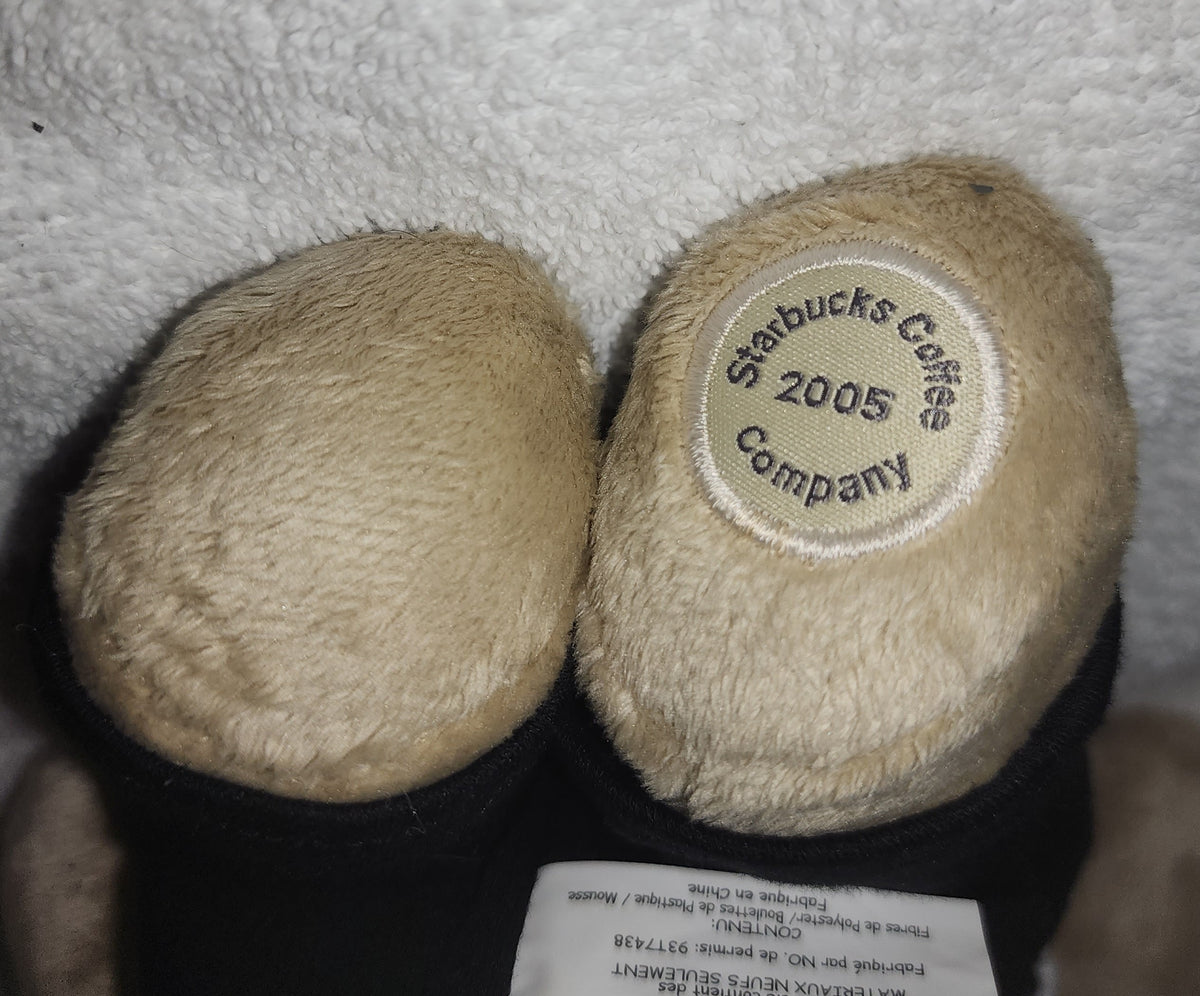 Starbucks Thrive 2005 Plush Bear White Shirt Black Pants Collectible - Image 3